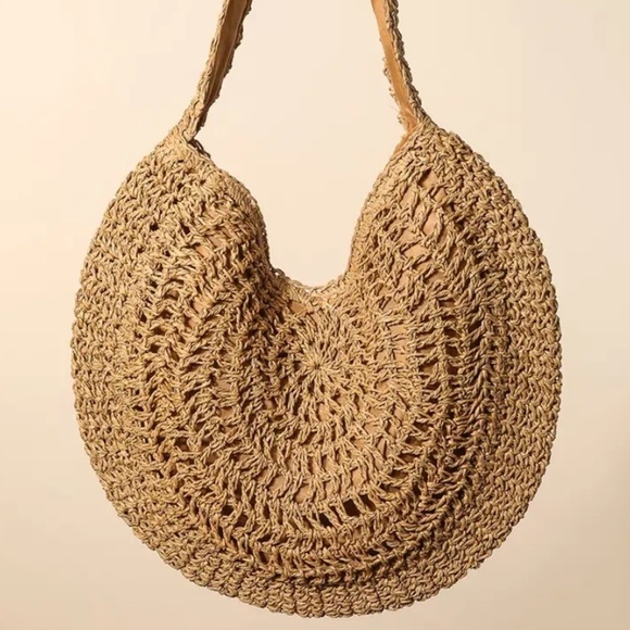 🎀STRAW Woven Round Handbag - Picture 1 of 6